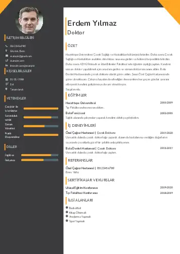 Doktor Cv Örnekleri cv indir